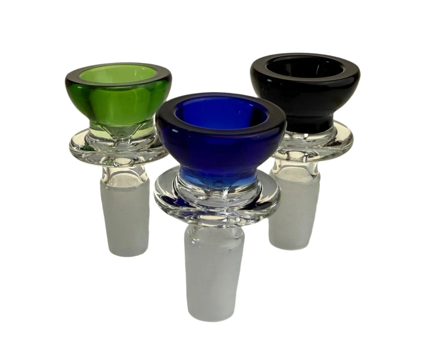 Glass Drum Bowl with Clear Ring – 14mm Male