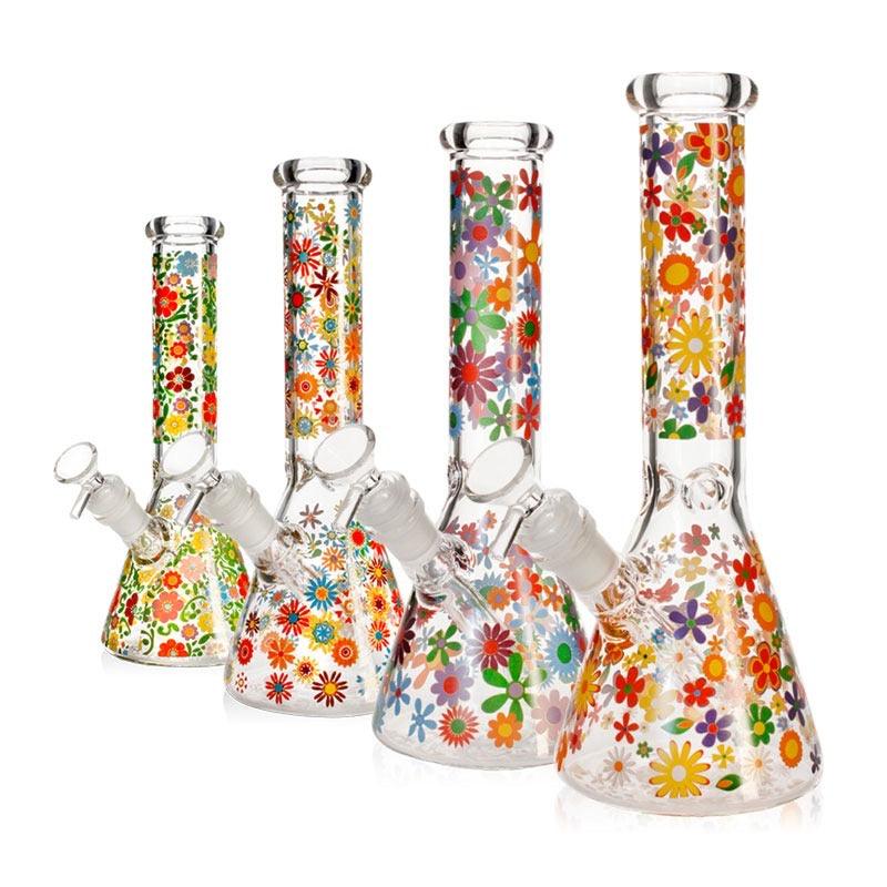 Flower Power Glow in the Dark Beaker Bong 10inch - view 2