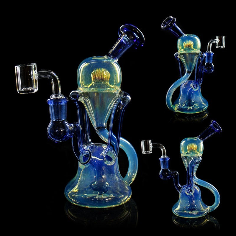 Phoenix Star Silver Fumed Glass Recycler Dab Rig | 7inch