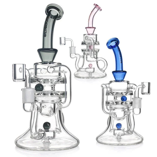 Phoenix Star Glass Dab Rig Recycler with Rotating Ball Perc | 10 inch