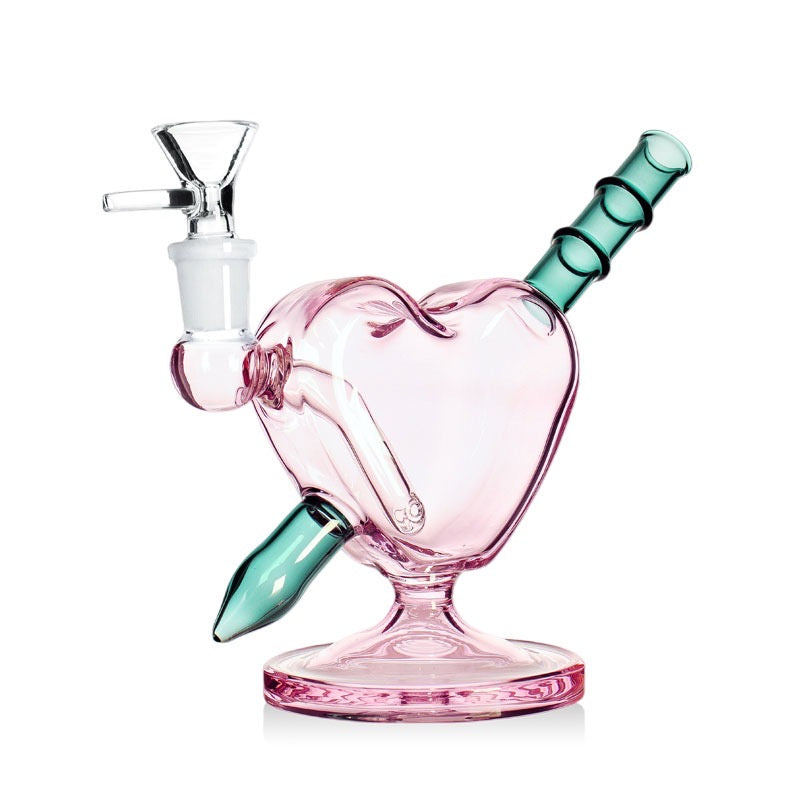 Heart Shaped Glass Bong Inline Perc | 14.5 mm