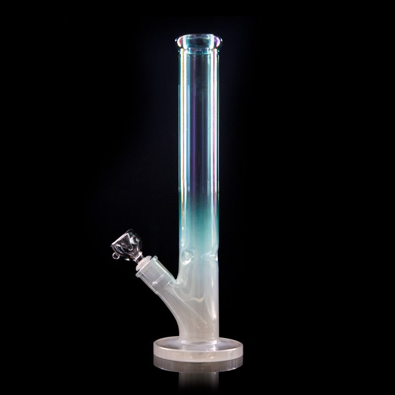 Holographic Rainbow Straight Tube Bong | 16 Inch | 9mm Thick Glass