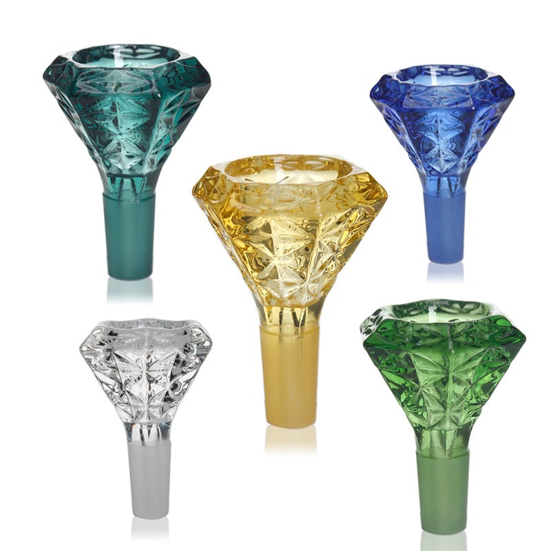 Glass Head Diamond Glass Bowl | 14.5mm