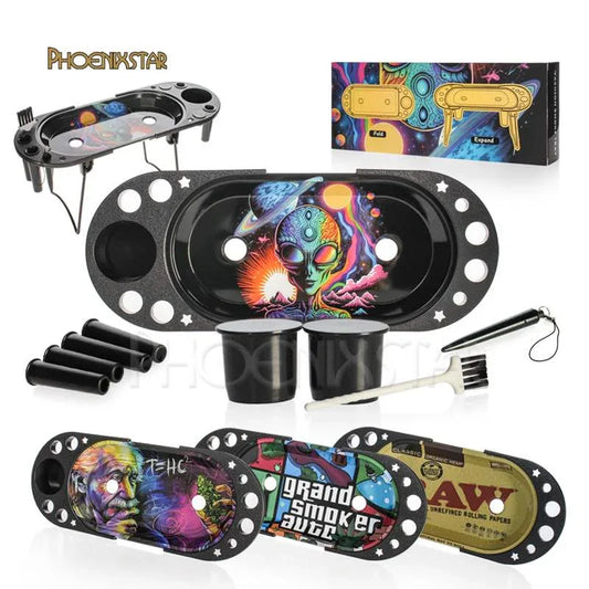 Foldable Rolling Tray Station