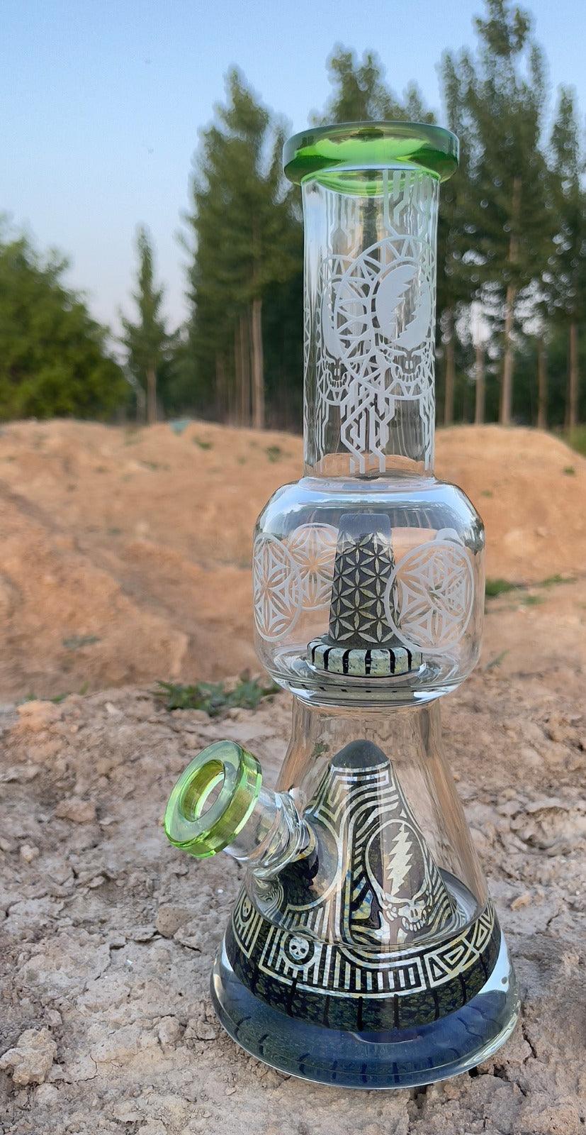 Glass Head Sacred Roots Beaker Bong | 12 inch