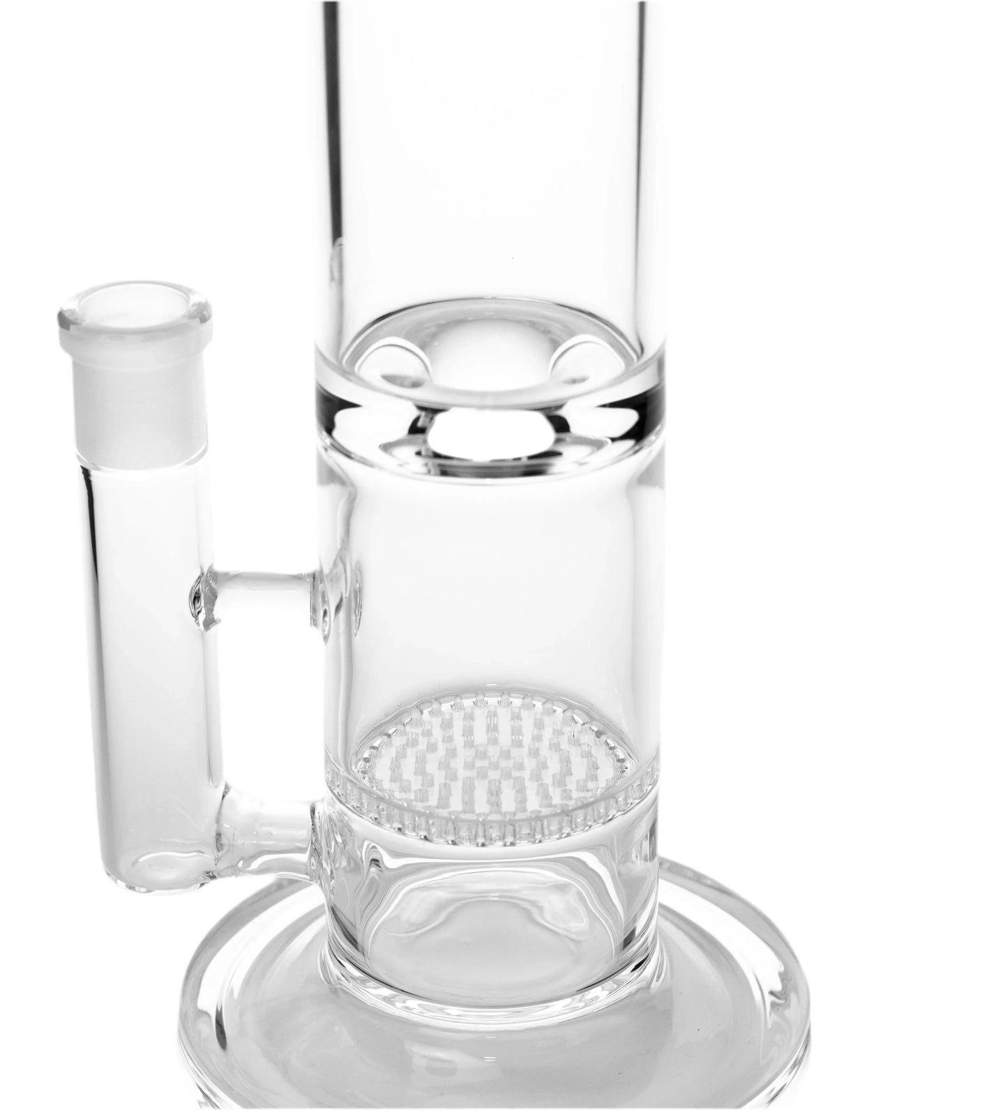 Glass Head Honeycomb Straight Tube | 14 inch