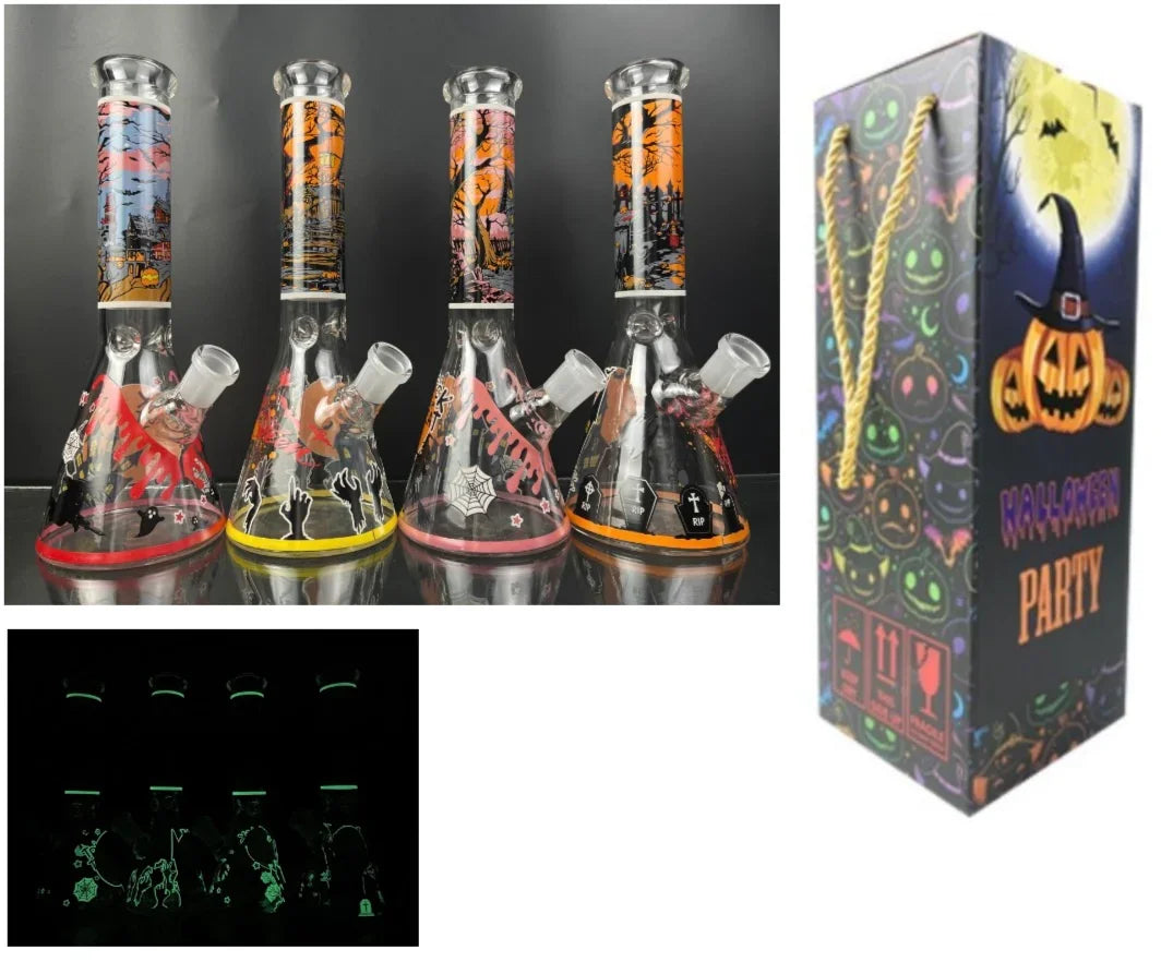 Halloween Glow in the Dark Beaker Bong with Gift Box | 10 Inch