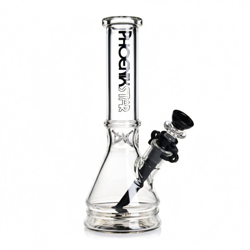 Phoenix Star 10” Straight Beaker Bong - Black