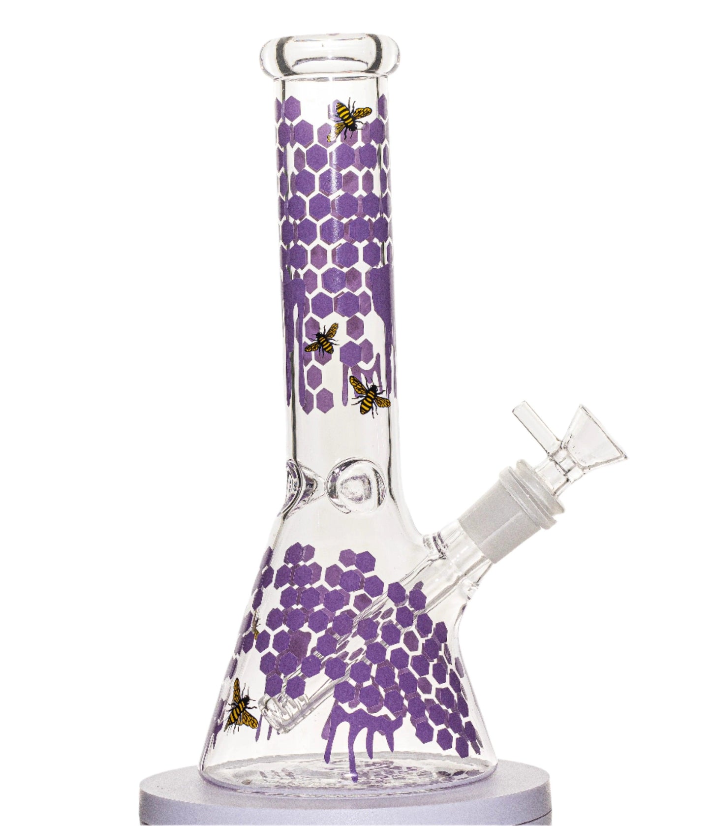 Honeycomb Bee Glass Beaker Bong | 10inch