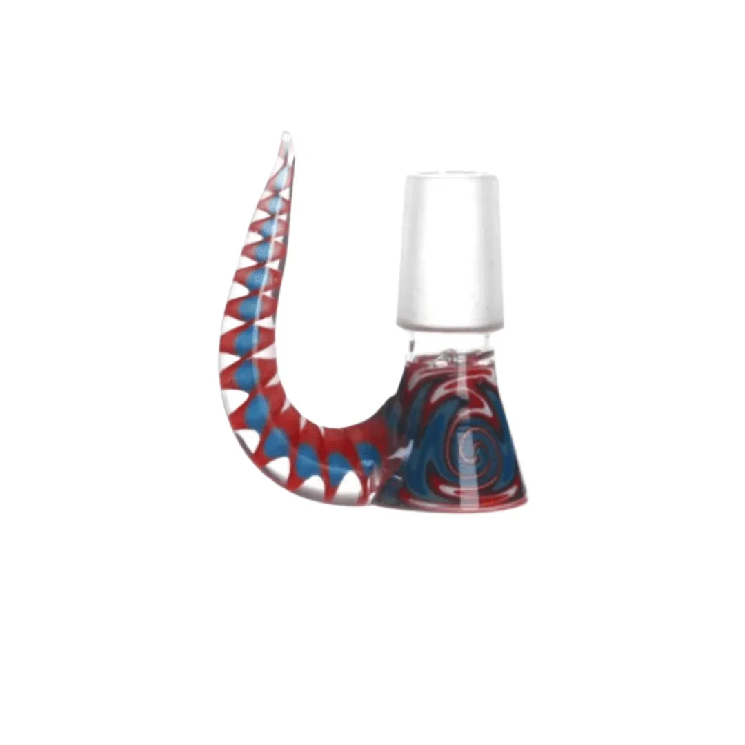 Wig-Wag Bowl with Handle - 14.5mm / Blue/Red/White