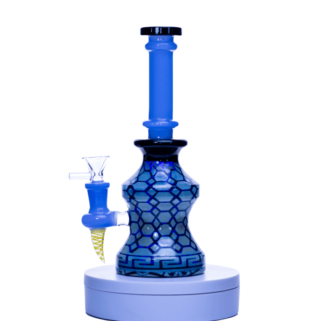 Glass Head Horned HoneyComb Jammer Bong | 9 inch - A Bong Shop