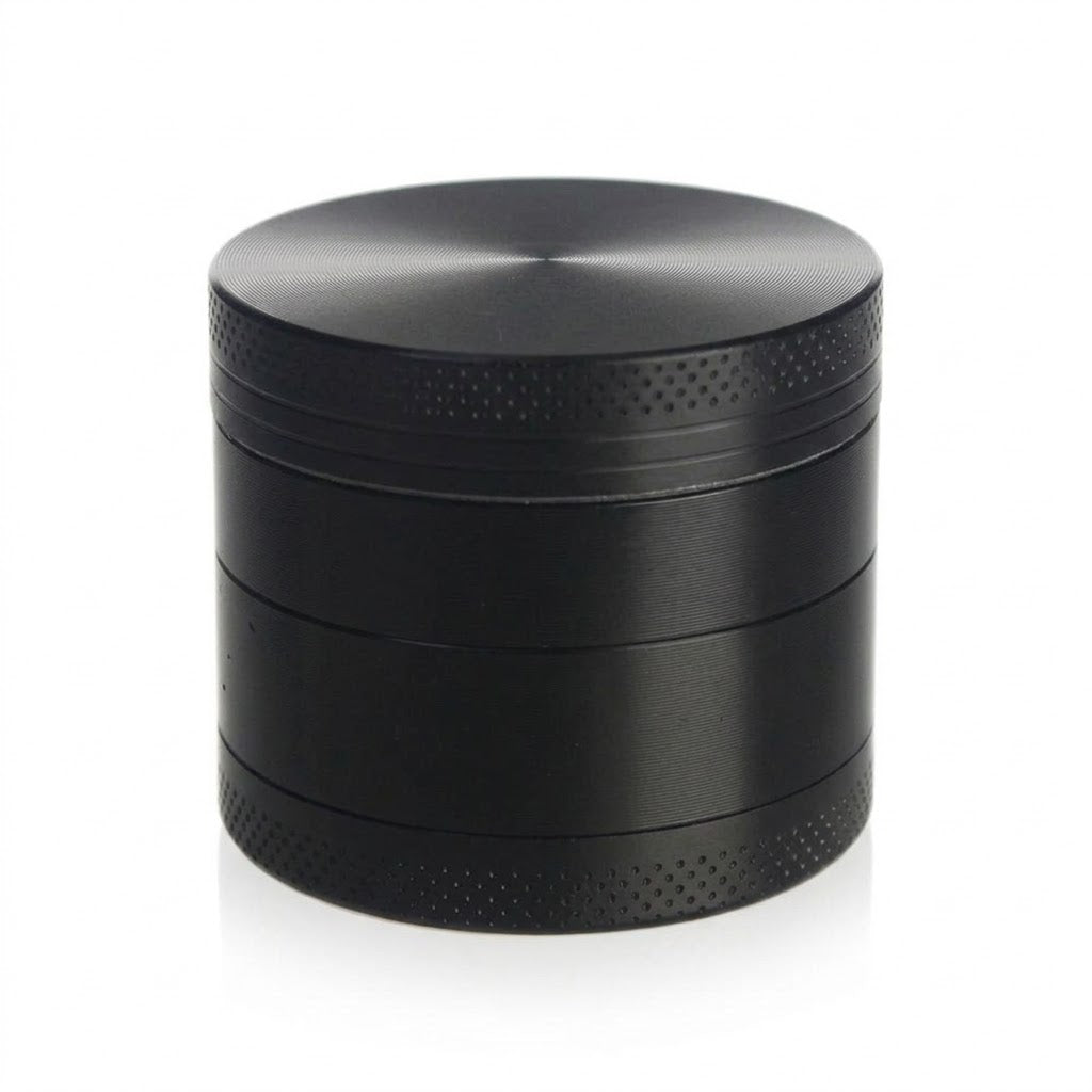 4 Part Zinc Alloy Herb Grinder | Black | 50mm