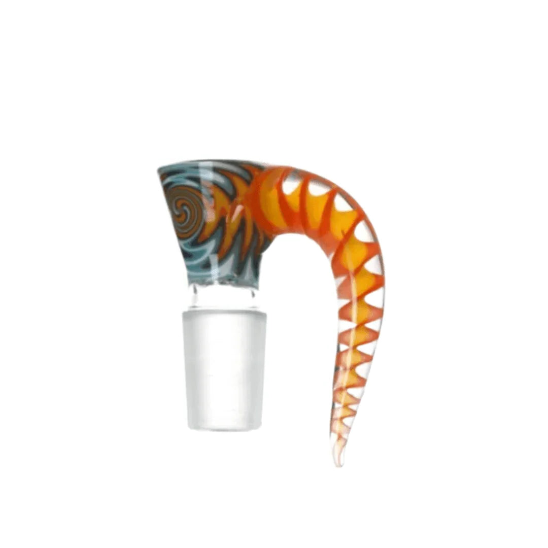 Wig-Wag Bowl with Handle - 14.5mm / Green/Orange
