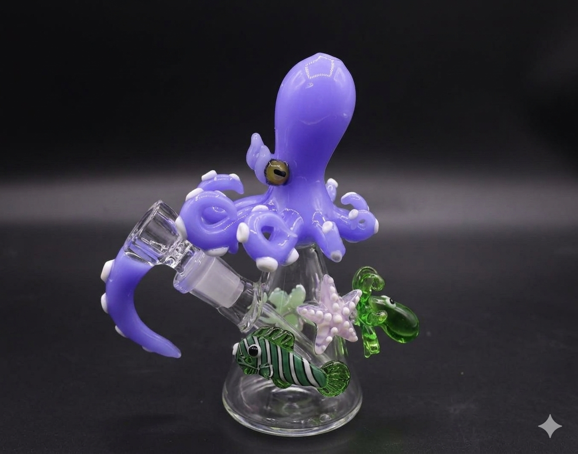 6 Inch Octopus Mini Glass Bong