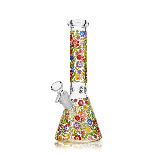 Flower Power Glow in the Dark Beaker Bong | 10inch