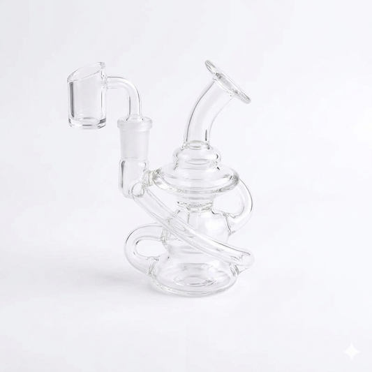 Glass Head 4 Inch Mini Recycler Dab Rig | 10 mm