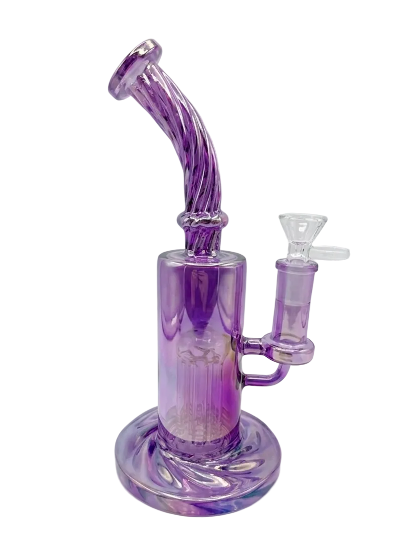 9 Inch Purple Holographic Rainbow Tree Perc Bong