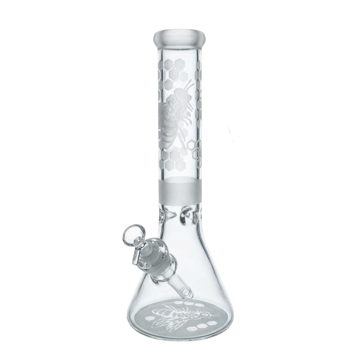 Sandblasted Honeybee Beaker Bong | 14inch