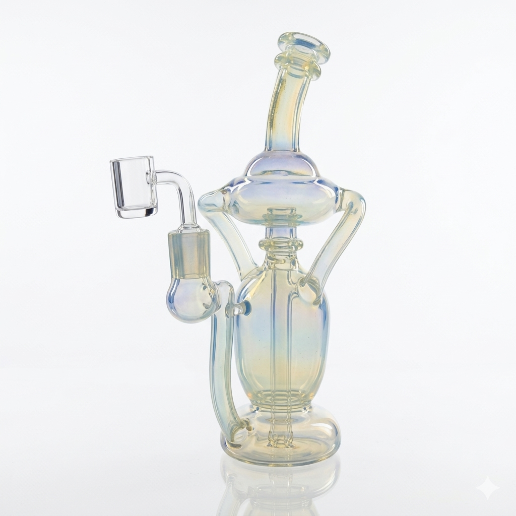 Phoenix Star 9 Inch Recycler Dab Rig | Silver Fumed Glass | 14.5 mm