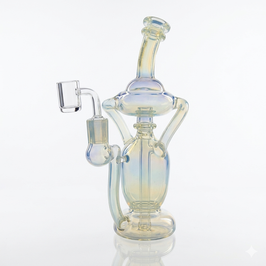 Phoenix Star 9 Inch Recycler Dab Rig | Silver Fumed Glass | 14.5 mm