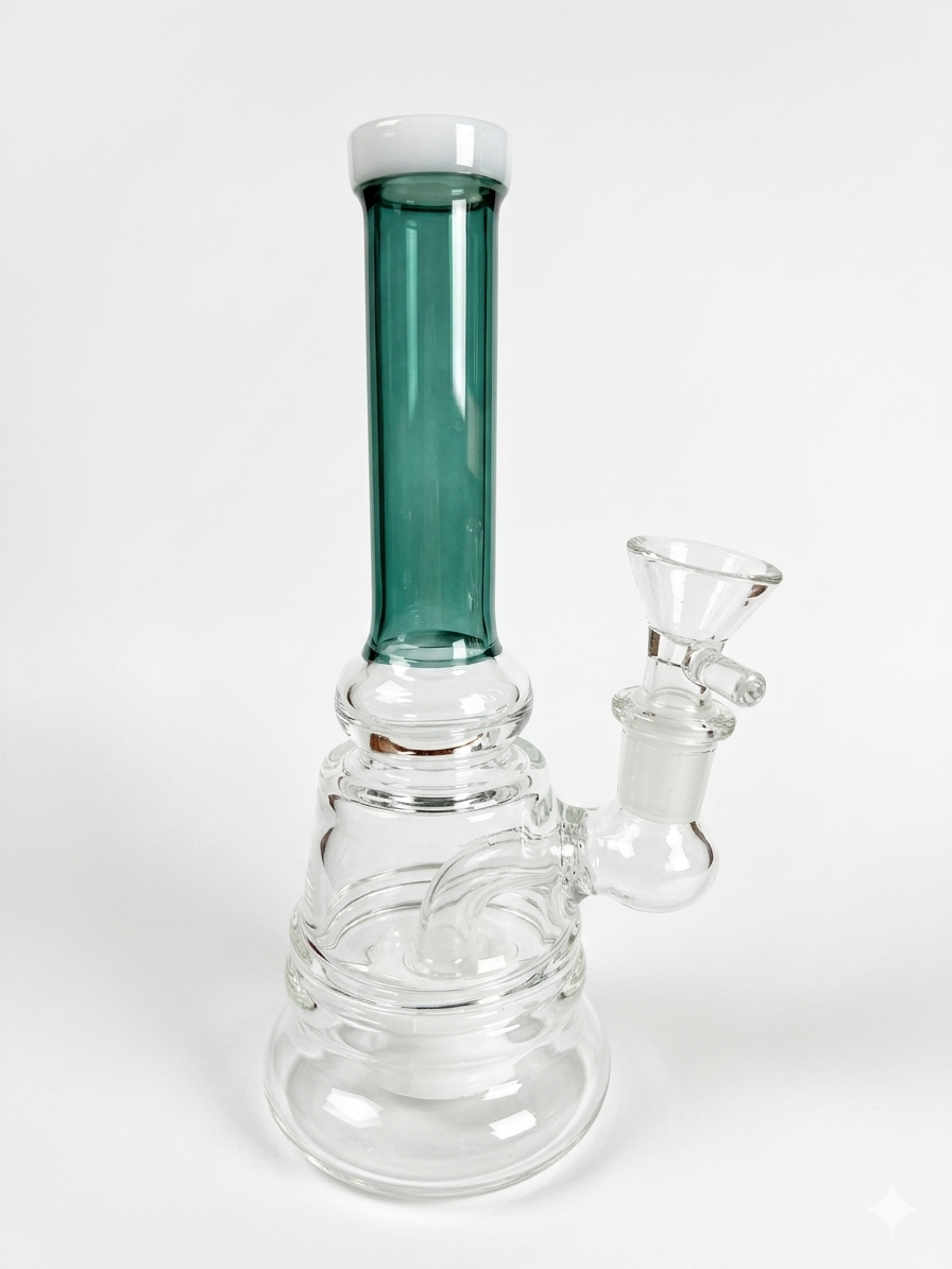 7 Inch Green Slit Perc Bong