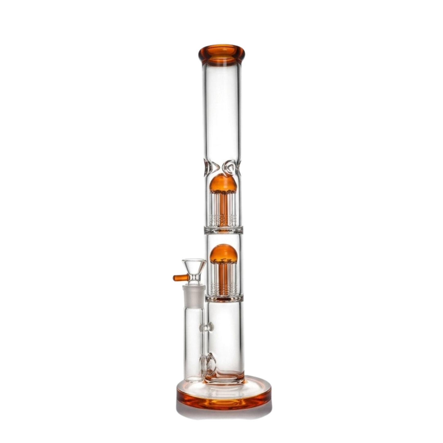 Double 8-Arm Tree Perc Straight Tube Bong | 17 inch