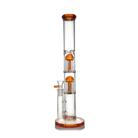 Double 8-Arm Tree Perc Straight Tube Bong | 17 inch