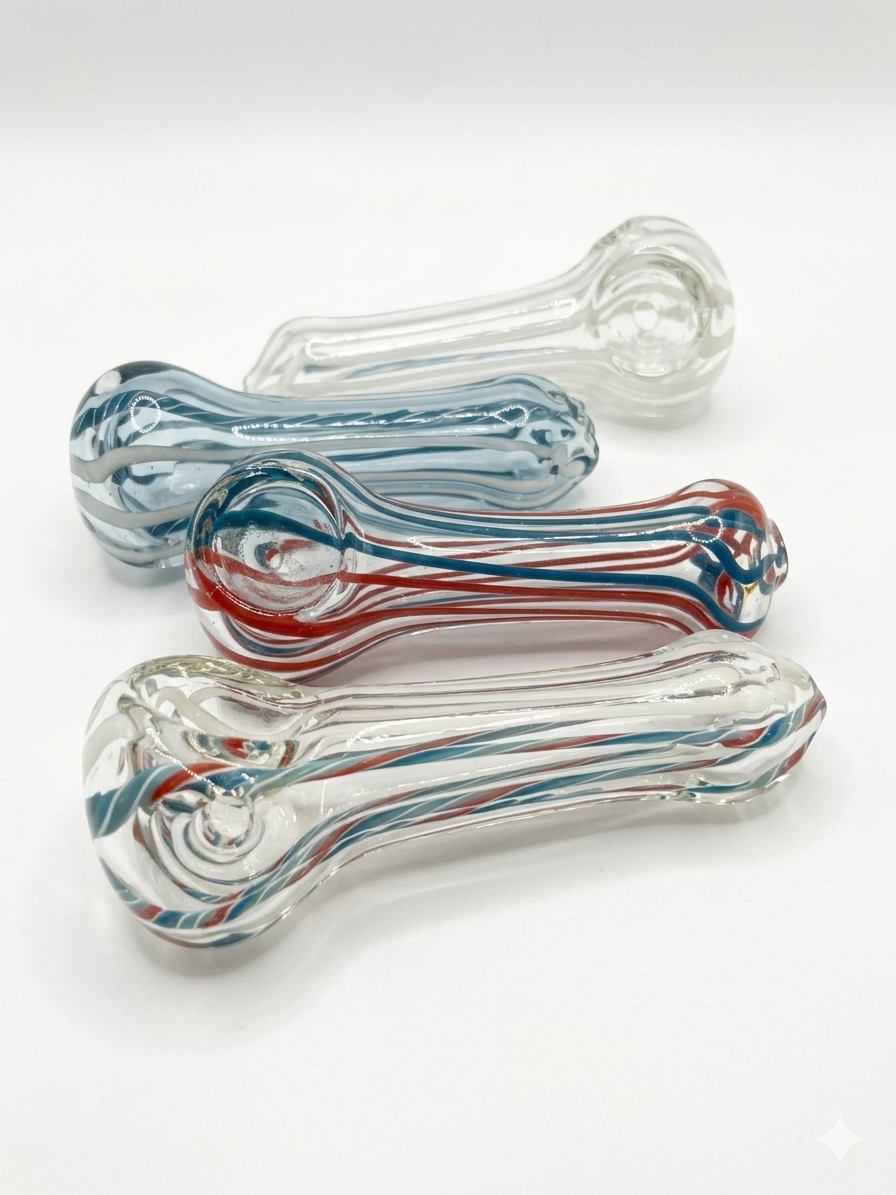 Hand Blown 3.5 Inch Glass Hand Pipe Blowfish Style