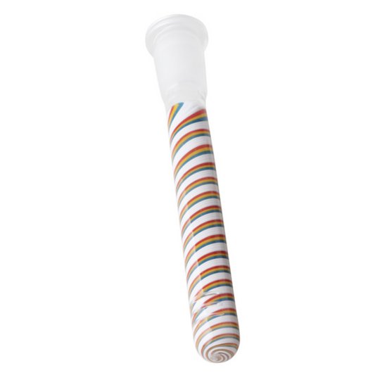 Rainbow Swirl Glass Downstem |Replacement Diffuser Pipe