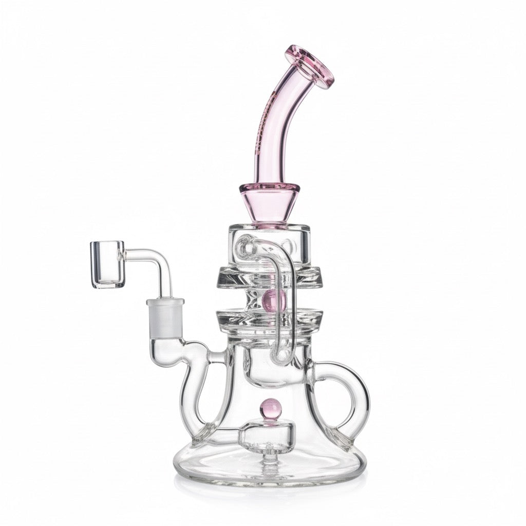 Phoenix Star Glass Dab Rig Recycler with Rotating Ball Perc | 10 inch