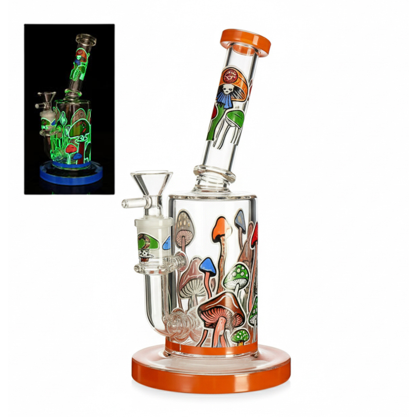 Magic Mushrooms Glow Bong | 9 inch