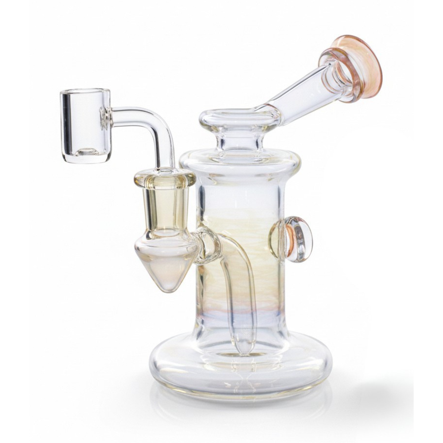 Glass Recycler with Silver & Gold Fume Dab Rig | 5.5 inch