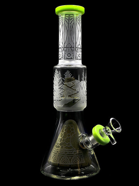 Glass Head Sacred Roots Beaker Bong | 12 inch