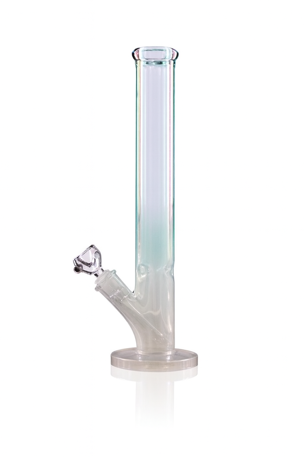 Holographic Rainbow Straight Tube Bong | 16 Inch | 9mm Thick Glass