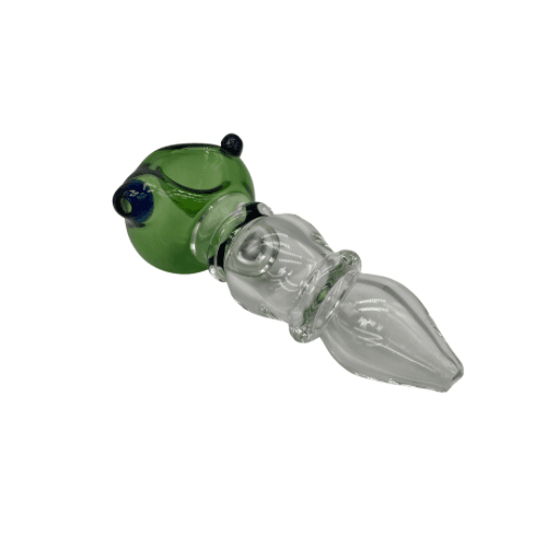 Blazed Spoon Pipe- Clear with Green Bowl - A Bong Shop