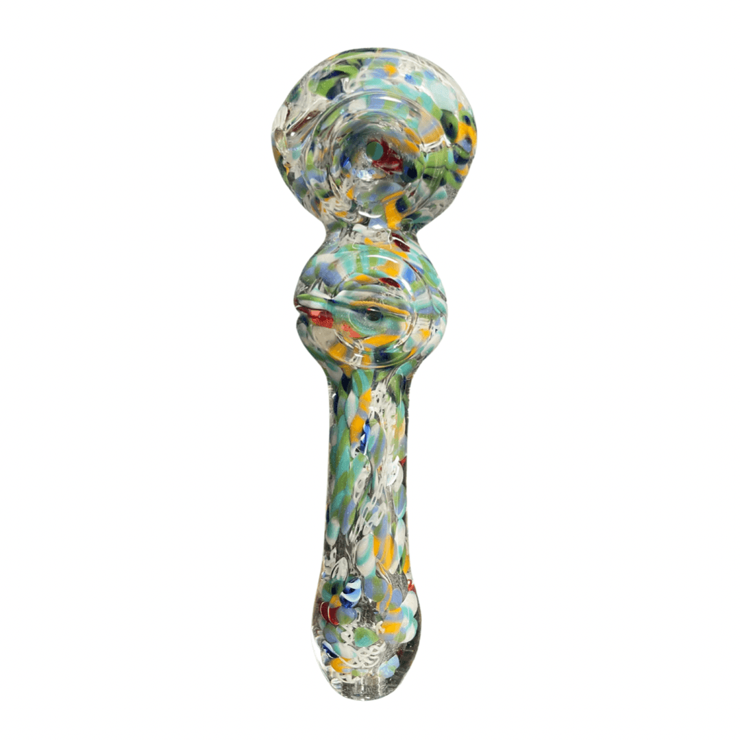 Blazed Spoon Pipe- Double bowlmulti coloured - A Bong Shop