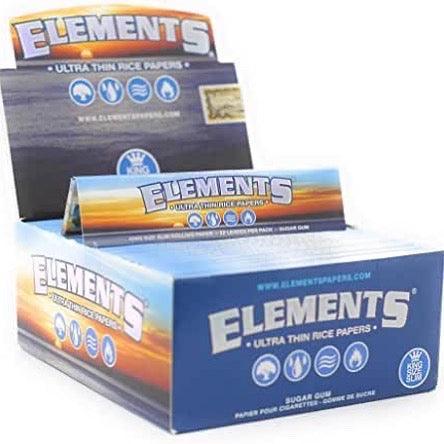 Elements King Size Slim Rice Rolling Paper - A Bong Shop