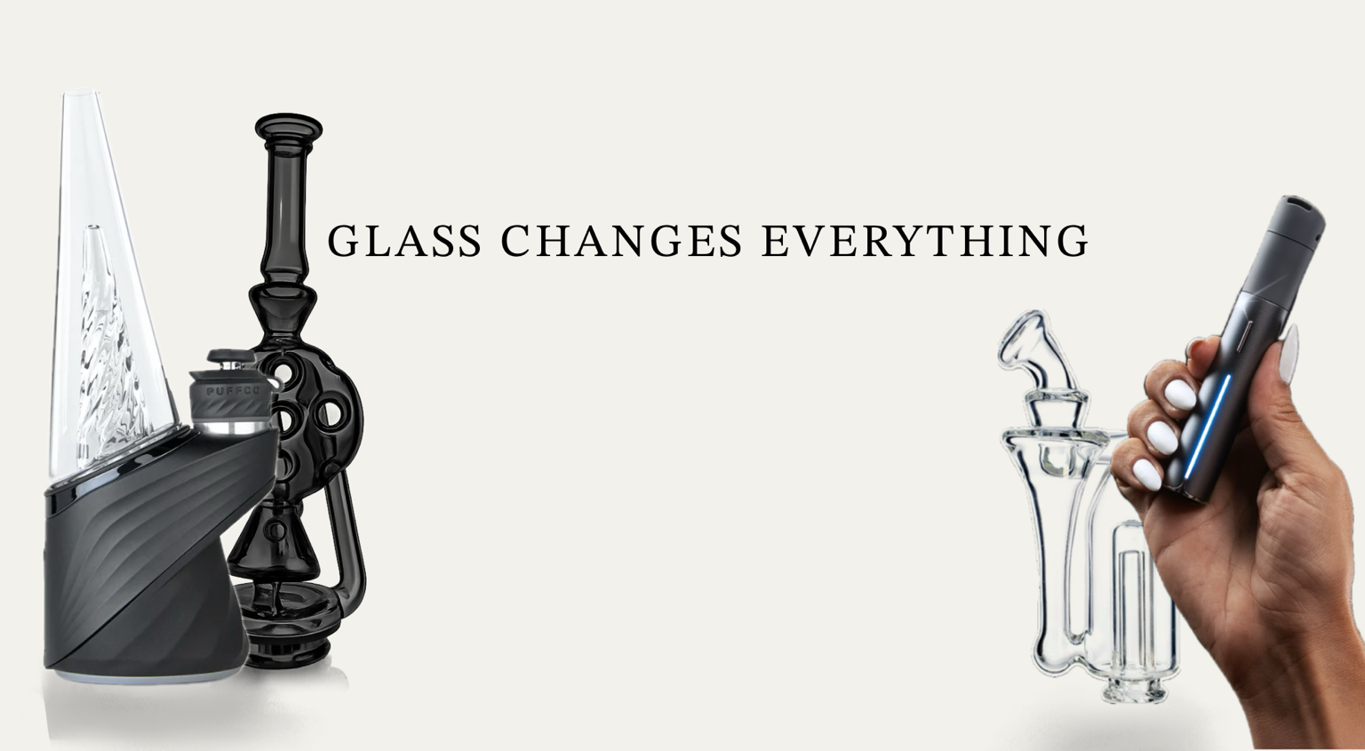 Glass bong and vaporiser setup with clean design, glass smoking accessories Uk